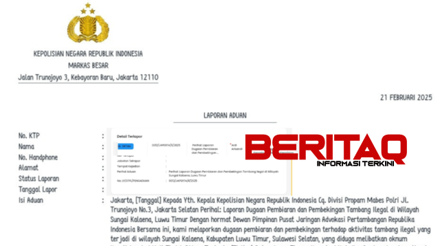 Imbas Tambang Ilegal,Jamperta Ajukan Dumas Ke Mabes Polri