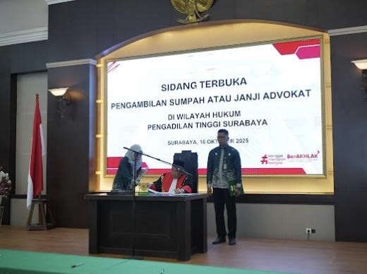 40 Advokat Muda Bersumpah Anti Suap di PT Surabaya, ini Pesan Presiden FAMI